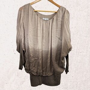 Tempo Paris Brown Boxy Blouse Relaxed Style